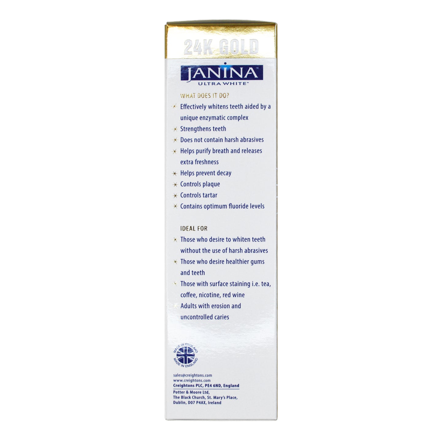 24K Gold Toothpaste 75ml - Janina.com