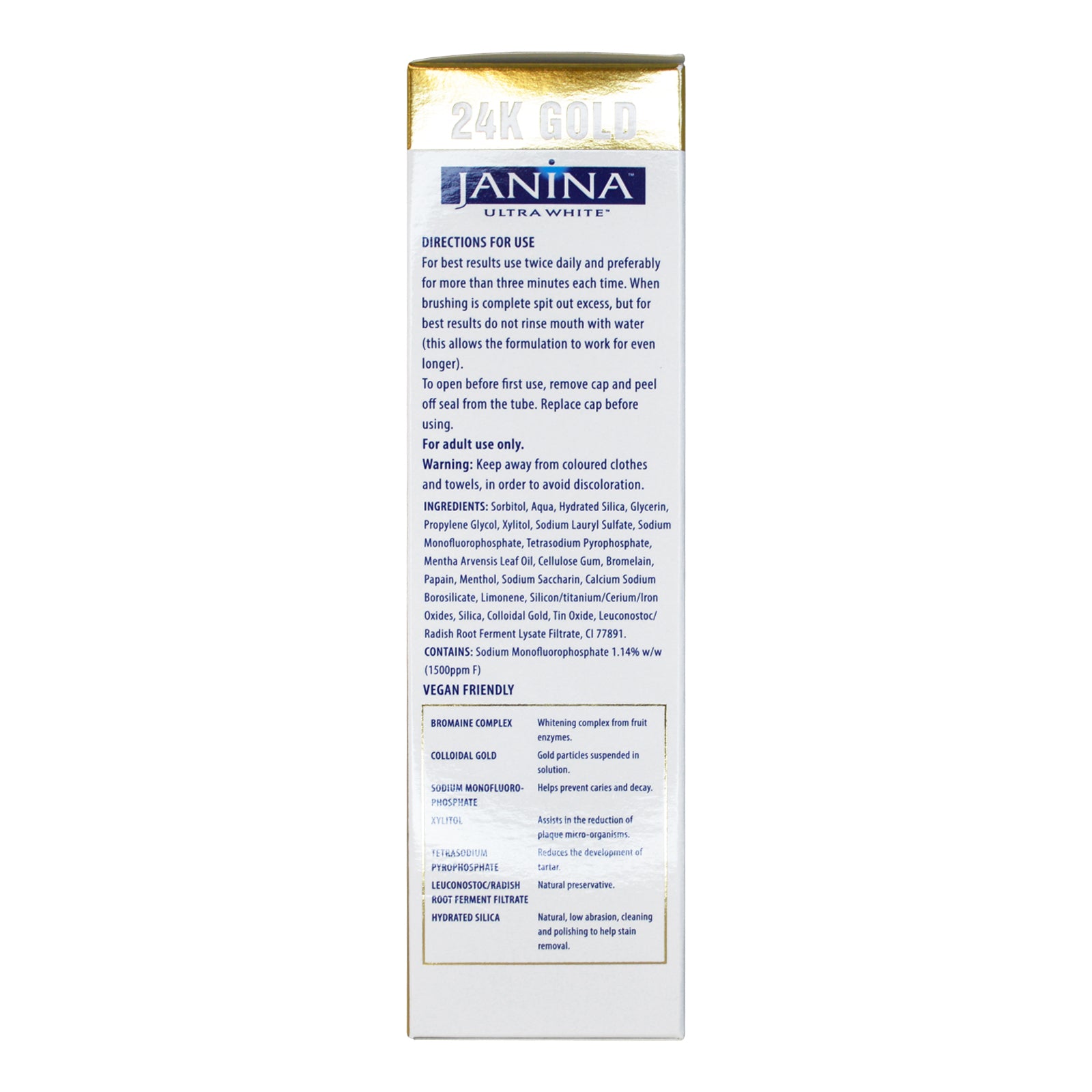 24K Gold Toothpaste 75ml - Janina.com