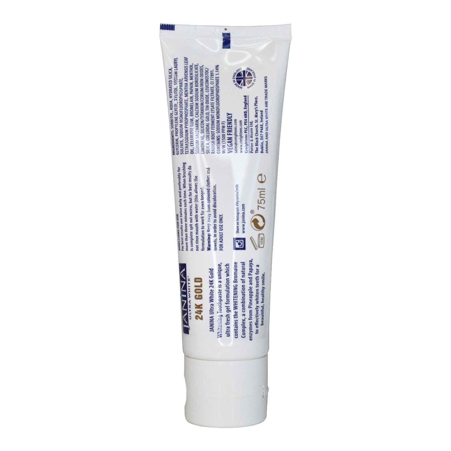 24K Gold Toothpaste 75ml - Janina.com